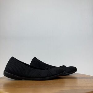 Womens Bzees Kissed‎ Black Knit Bow Slip On Comfort Ballet Flats Shoes Size 9 M